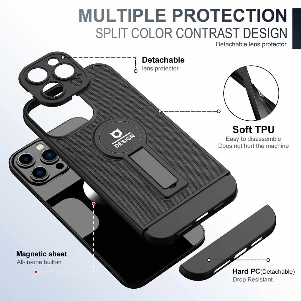 iPhone 13 Pro Max Case With Small Tail Holder - Black