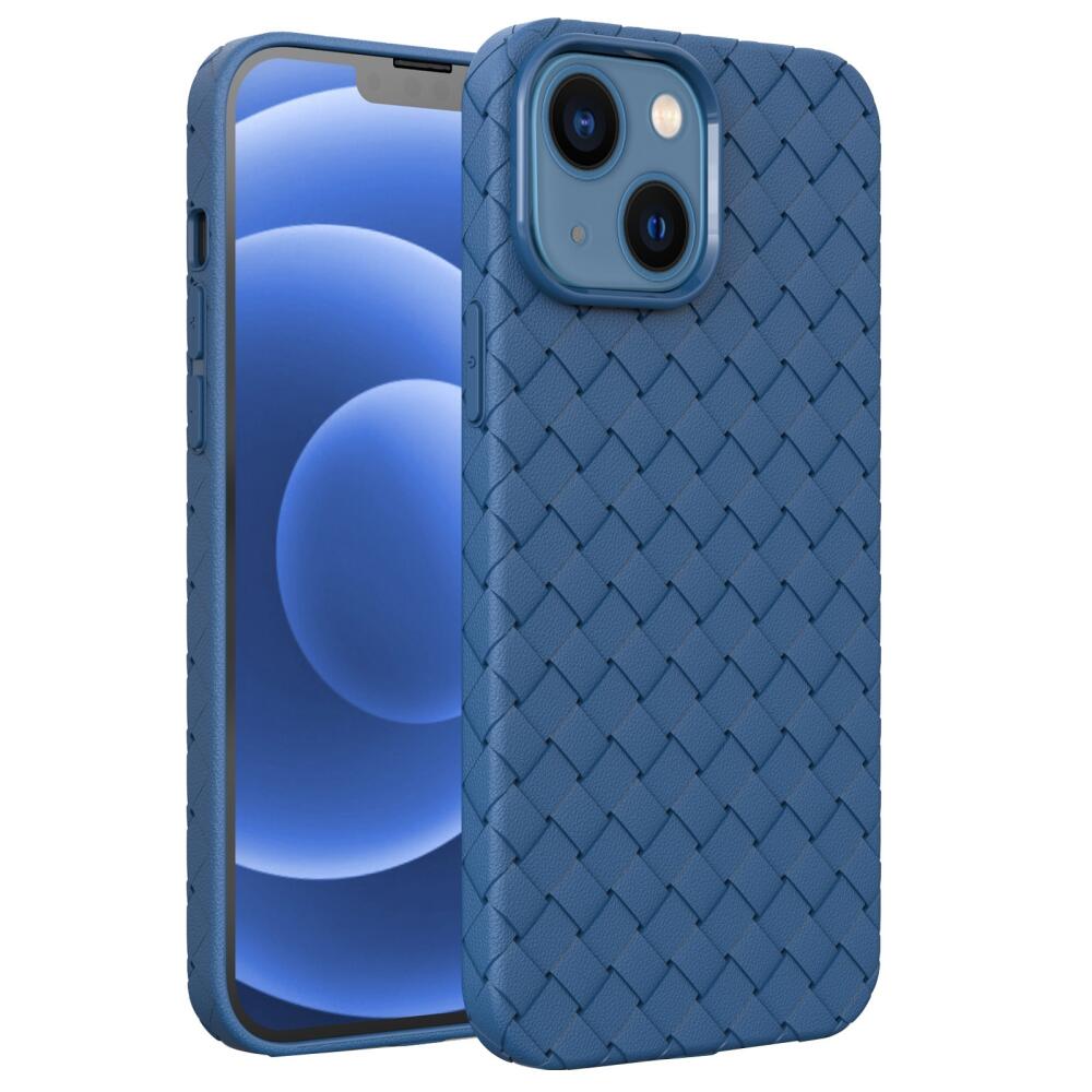 iPhone 14 Case BV Woven All-inclusive Case Made With TPU - Dark Blue