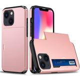 iPhone 14 Case With Card Slot Made With TPU + PC - Rose Gold