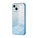iPhone 14 Case With Gradient Glitter Powder Electroplated - Blue
