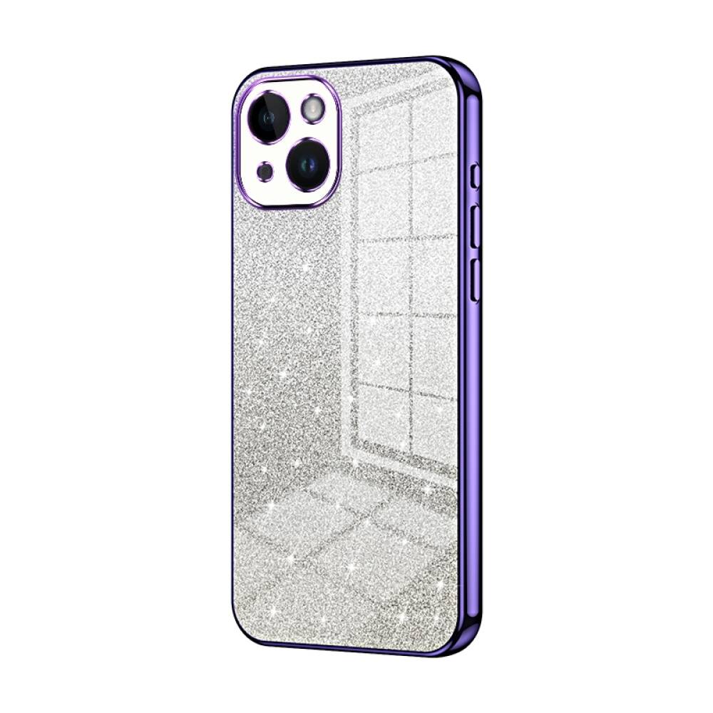 iPhone 14 Case With Gradient Glitter Powder Electroplated - Purple