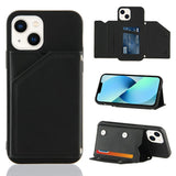 iPhone 14 Plus Case Made With PU Leather + TPU + PC - Black