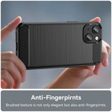 iPhone 14 Plus Case Brushed Texture Carbon Fiber - Black