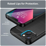 iPhone 14 Plus Case Brushed Texture Carbon Fiber - Black