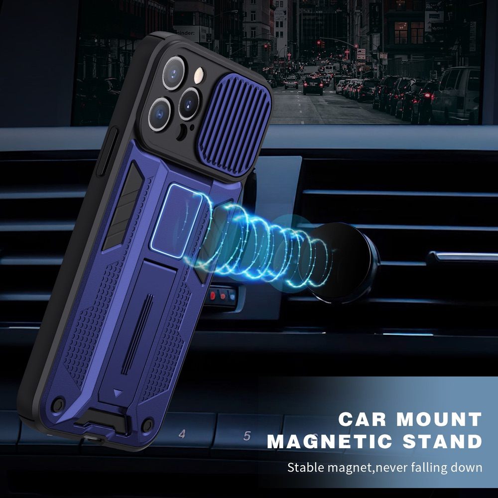 iPhone 14 Plus Case Sliding CamShield Magnetic & Kickstand - Black