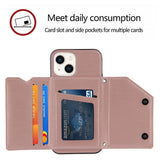 iPhone 14 Plus Case With Four Card Slots - Rose Gold
