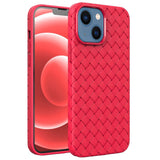 iPhone 14 Plus Case Woven Shockproof Protective - Red