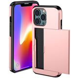 iPhone 14 Pro Case With Card Slot Made With TPU + PC - Rose Gold