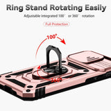 iPhone 14 Pro Case With Metal Ring Holder - Rose Gold