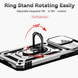 iPhone 14 Pro Case With Metal Ring Holder - Silver