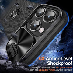 iPhone 14 Pro Max Case Sliding Camshield Armor with Ring Holder (Black)