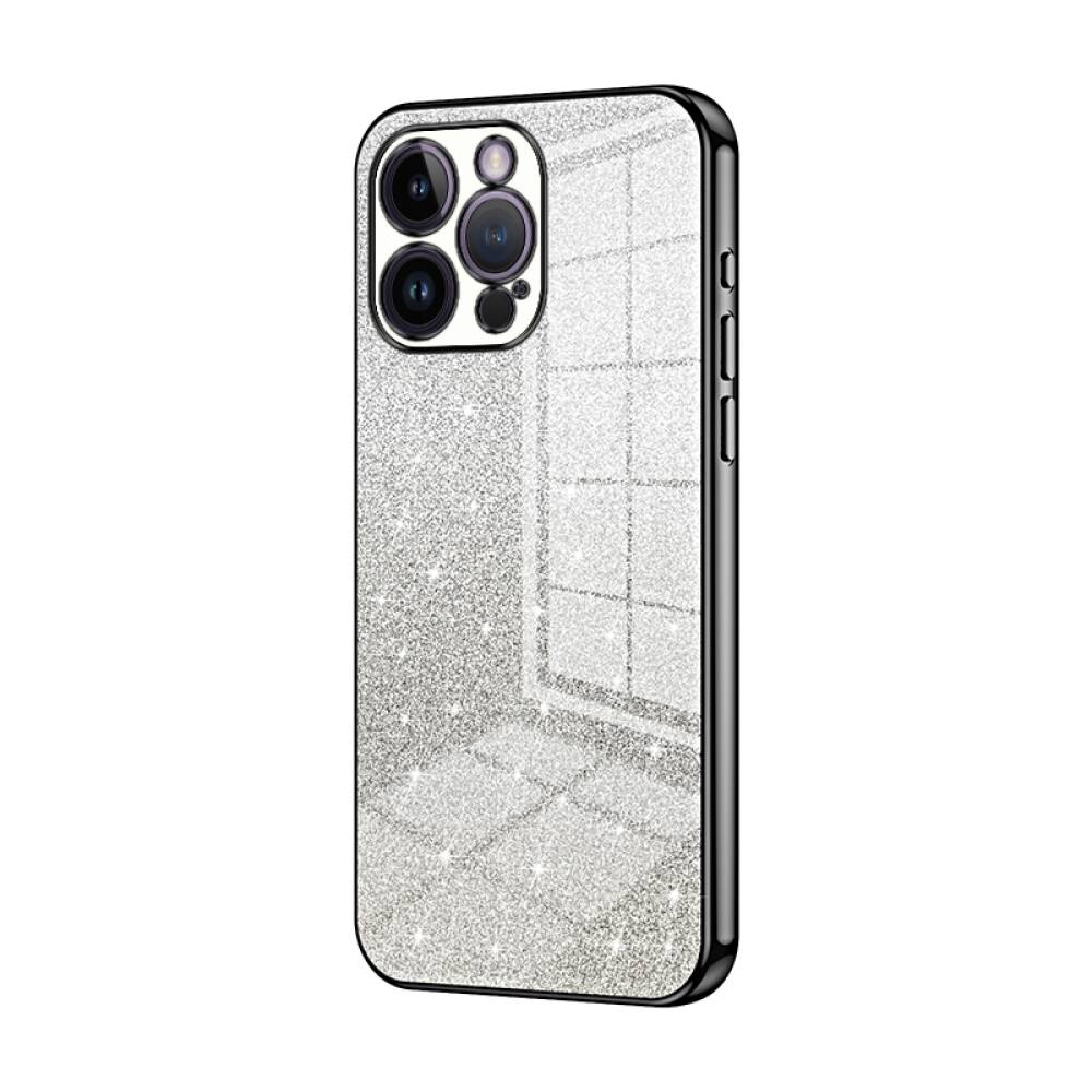 iPhone 14 Pro Max Case With Glitter Powder Shockproof - Black