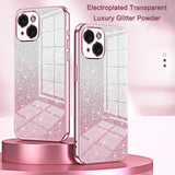 iPhone 14 Pro Max Case With Glitter Powder Shockproof - Transparent