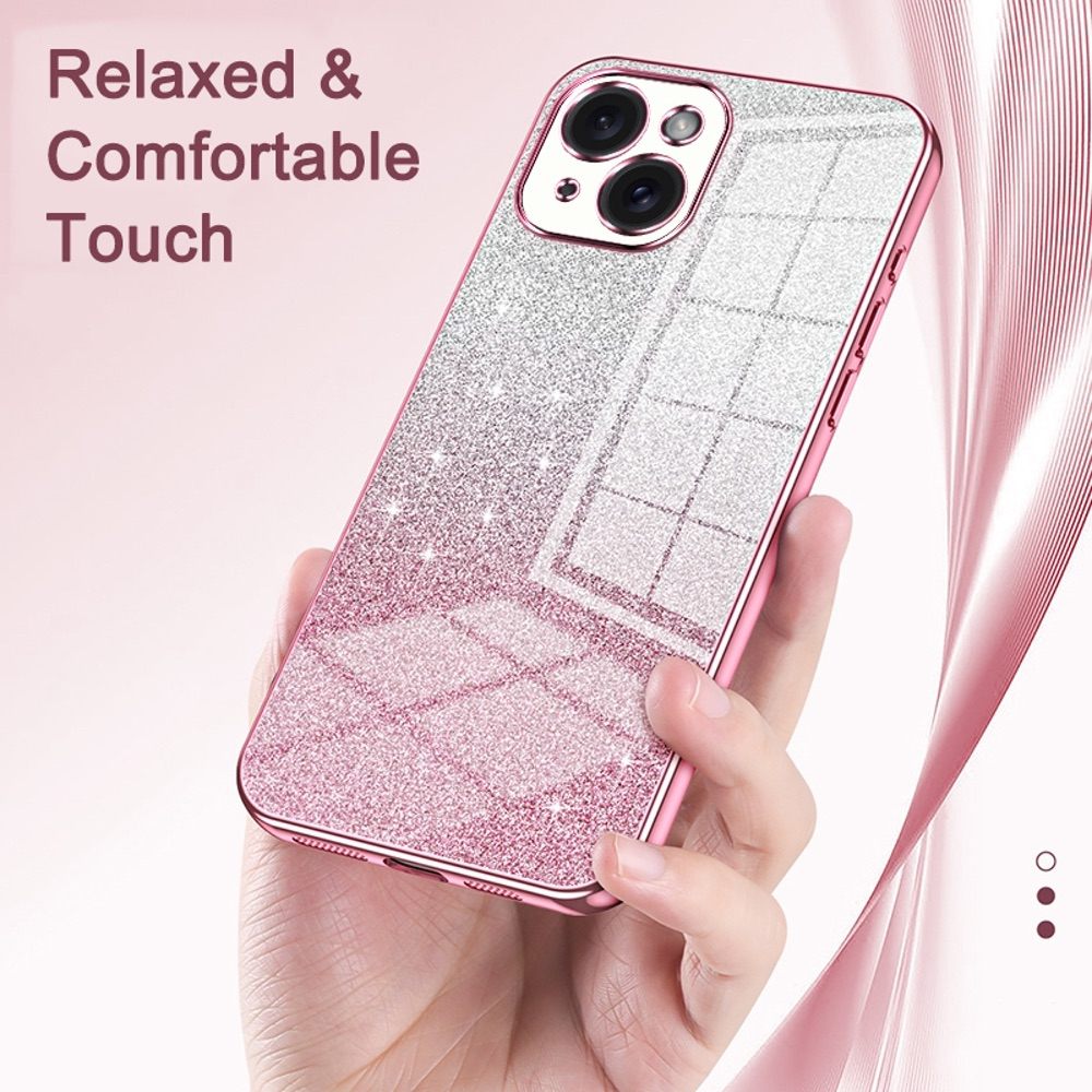 iPhone 14 Pro Max Case With Glitter Powder Shockproof - Transparent