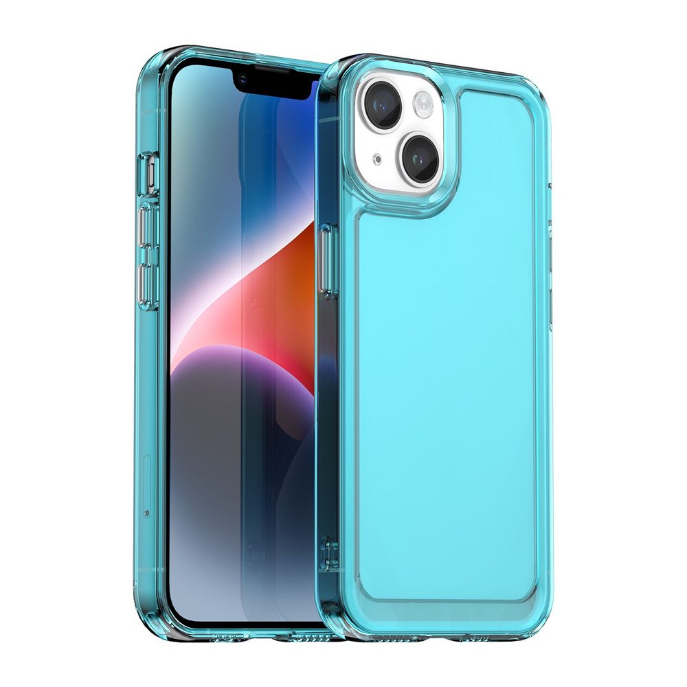 iPhone 15 Case Candy Series Shockproof Transparent Blue