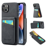 iPhone 15 Case Fierre Shann With Five card slots - Black