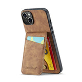iPhone 15 Case Fierre Shann With Five Card Slots - Brown