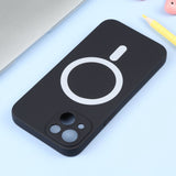 iPhone 15 Case MagSafe Magnetic Ring Made With Silicone - Black