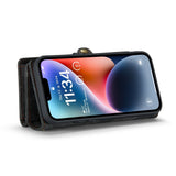 iPhone 15 Case Multi-slot Detachable Wallet Case - Black