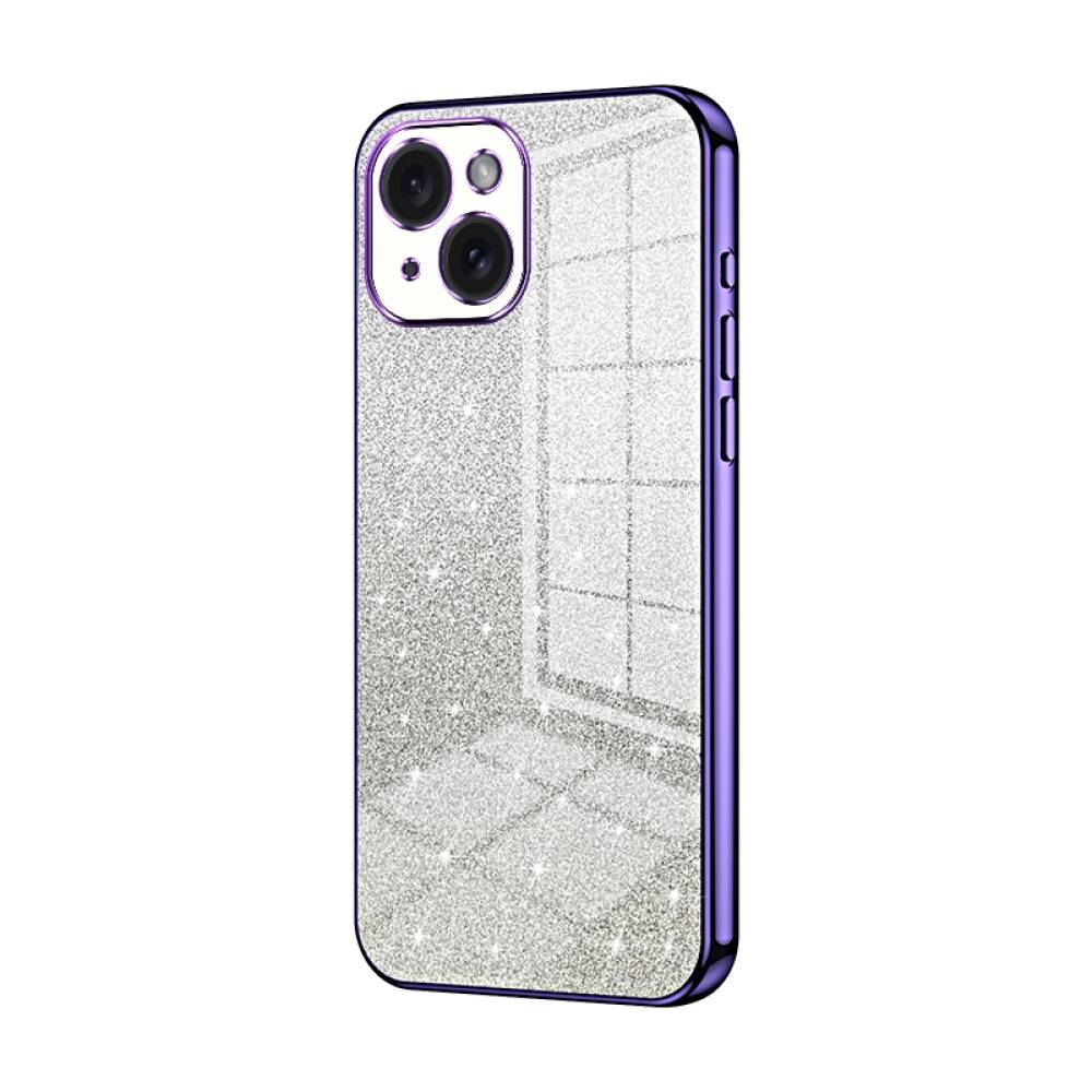 iPhone 15 Case With Gradient Glitter Powder Electroplated - Purple