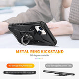 iPhone 15 Case with Metal Ring Holder - Black