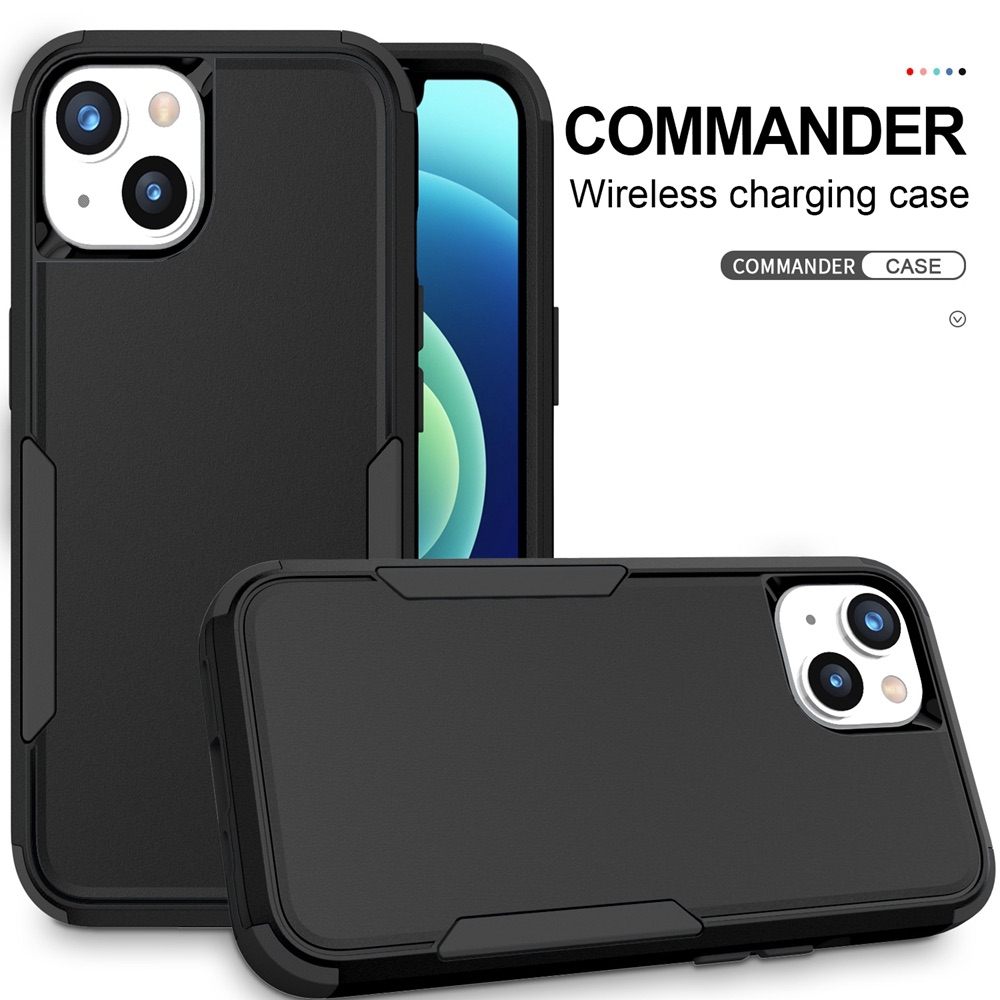 iPhone 15 Plus Case Commuter Shockproof Armor Heavy Duty - Black