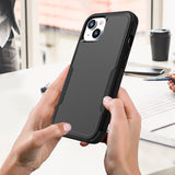 iPhone 15 Plus Case Commuter Shockproof Armor Heavy Duty - Black