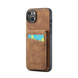 iPhone 15 Plus Case Fierre Shann With 5 card slots - Brown