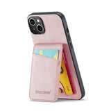 iPhone 15 Plus Case Fierre Shann With 5 Card Slots - Pink