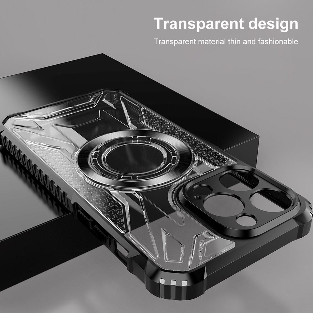 iPhone 15 Plus Case With MagSafe Magnetic Ring - Transparent Black