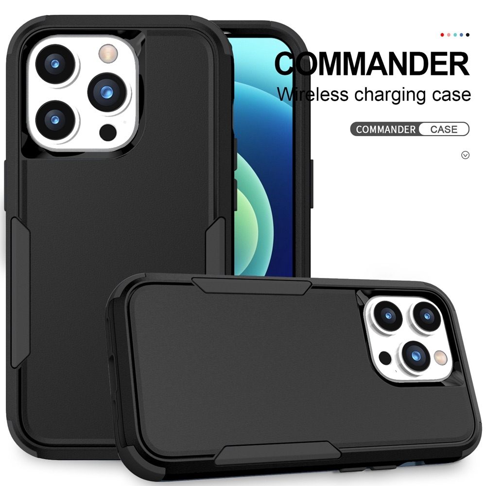 iPhone 15 Pro Case Commuter Shockproof Armor Heavy Duty - Black