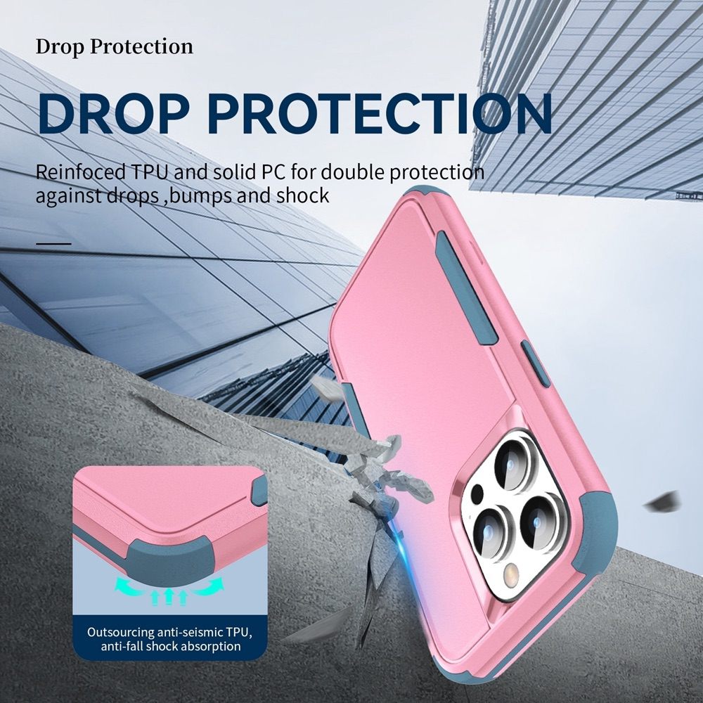 iPhone 15 Pro Case Commuter Shockproof Armor Heavy Duty - Pink