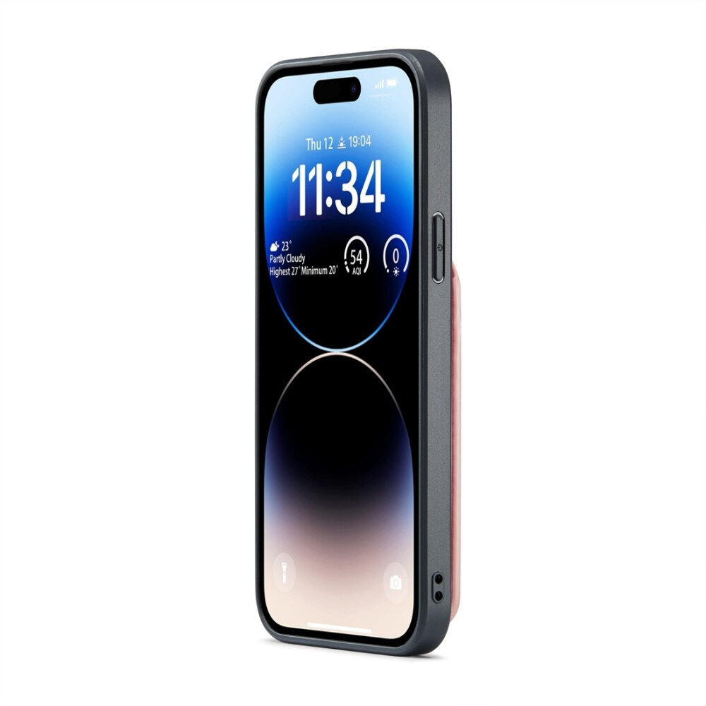 iPhone 15 Pro Case Fierre Shann With 5 Card Slots - Pink