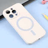 iPhone 15 Pro Case MagSafe Magnetic Ring Made With Silicone - Cream White