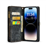 iPhone 15 Pro Case Multi-slot Detachable Wallet - Black