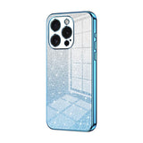 iPhone 15 Pro Case With Gradient Glitter Powder Shockproof - Blue