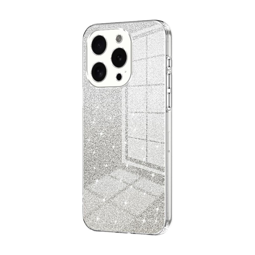 iPhone 15 Pro Case With Gradient Glitter Powder Shockproof - Transparent