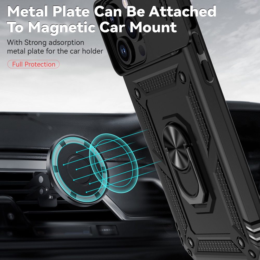 iPhone 15 Pro Case With Sliding Camshield Cover - Black