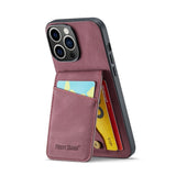 iPhone 15 Pro Case Fierre Shann With Five card slots - Wine Red