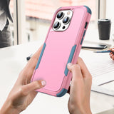 iPhone 15 Pro Max Case Commuter Shockproof Armor Heavy Duty - Pink