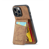 iPhone 15 Pro Max Case Fierre Shann With 5 card slots - Brown