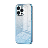 iPhone 15 Pro Max Case With Gradient Glitter Powder Shockproof - Blue