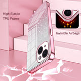 iPhone 15 Pro Max Case With Gradient Glitter Powder Shockproof - Pink