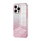 iPhone 15 Pro Max Case With Gradient Glitter Powder Shockproof - Pink