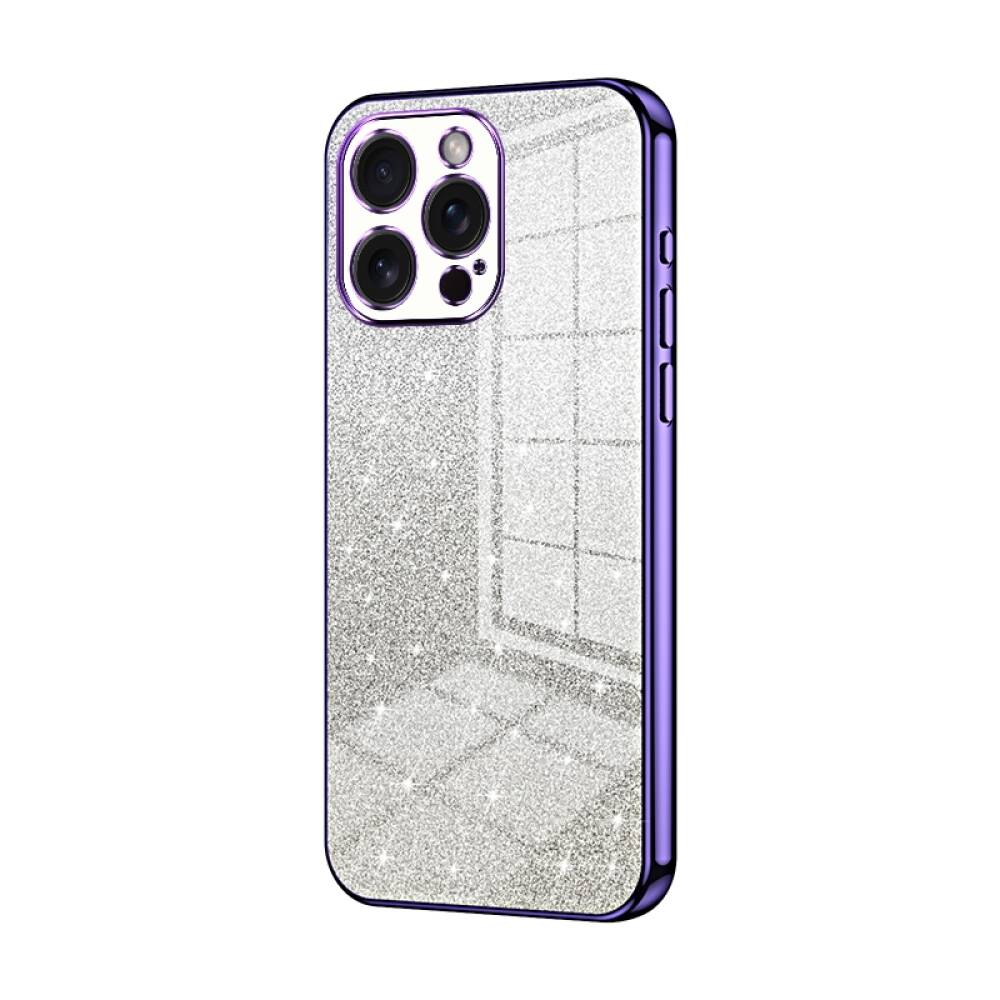 iPhone 15 Pro Max Case With Gradient Glitter Powder Shockproof - Purple