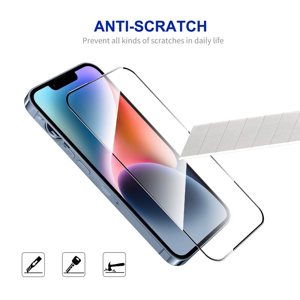 iPhone 15 Screen Protector Full-Screen High Aluminum-silicon Tempered Glass Clear
