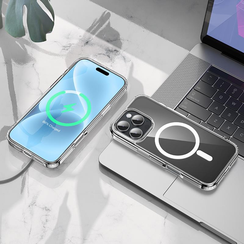 iPhone 16 Pro Case Hoco MAG Magnetic PC and TPU - Transparent