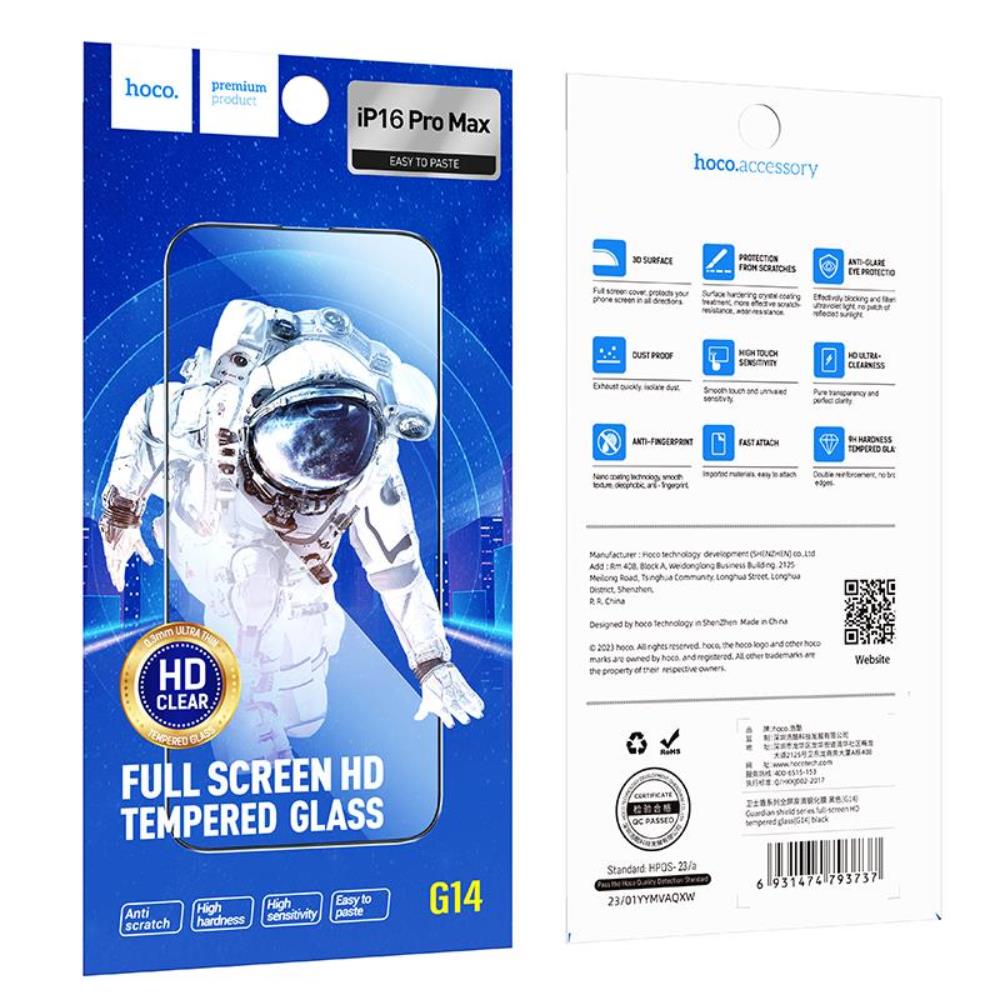 iPhone 16 Screen Protector Hoco G14 Full-Screen Tempered glass