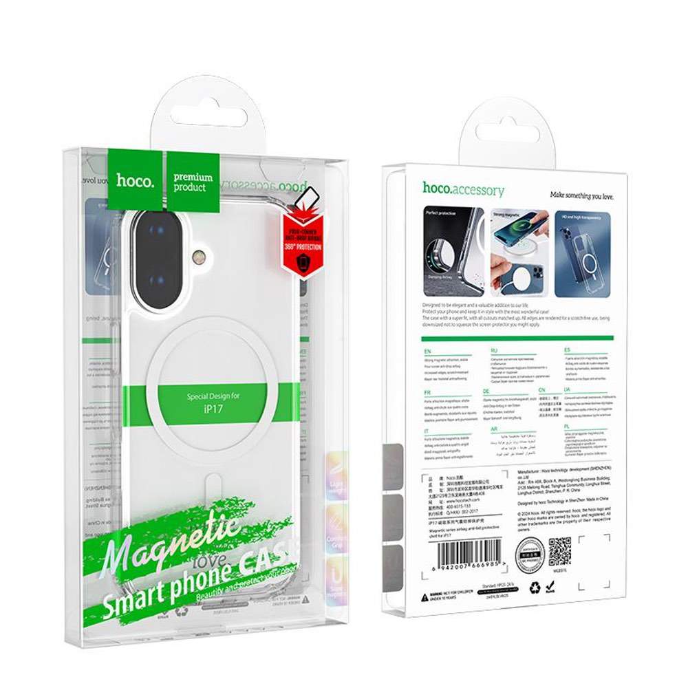 iPhone 17 Case HOCO MagSafe Clear Airbag Shockproof Back Cover