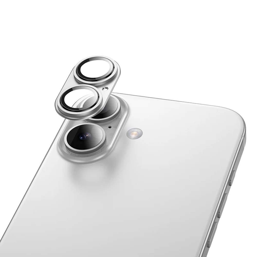 iPhone 17 Lens Protector HOCO V16 Aluminum Full Guard – Silver